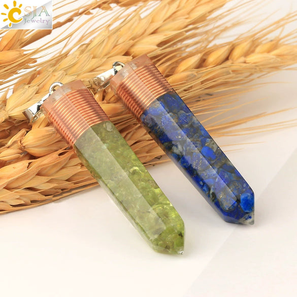 Natural Gravel And Mixed Semi Precious Stone Pendant Necklace With Copper Drip Glaze Detail Simple Ball Chain Jewelry For Women