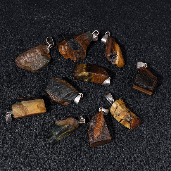Natural Irregular Gravel Spar Geometric Pendant Stone Necklace Jewelry Accessories