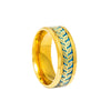 Natural Jewelry Stainless Steel Ring And Bracelet With Olive Leaf Shape And Dripping Oil Design
