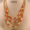 Natural Oval Agate Shell Steel Ball Clavicle Necklace And Bracelet For Girls In Stainless Steel With Electroplating Design