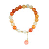 Natural Pearl And Yellow Agate Fruit Shaped Pendant Handmade Women's Bracelet