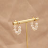 Natural Pearl Geometric Earrings Copper Plated 18K Gold Jewelry