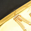 Natural Pearl Geometric Style 925 Silver Needle Tassel Earrings For Women
