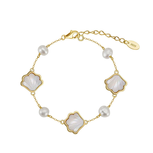Natural Pearl Jewelry S925 Sterling Silver Necklace Earrings Bracelet Minimalist Style Electroplated