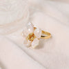 Natural Pearl Ring Retro Highend Flowers Light Luxury Elegant Jewelry
