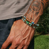 Natural Raw Stone Wood Beaded Geometric Handmade Unisex Bracelet