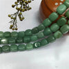 Natural Square Green Aventurine Jade Loose Beads For Diy Jewelry Smooth Cut And Polished Semi Finished Wholesale