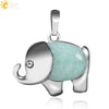 Natural Stone And Alloy Accessories Animal Shape Minimalist Jewelry Small Elephant Necklace Pendant With Electroplating