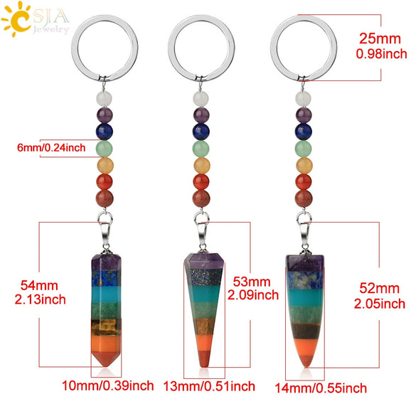 Natural Stone And Alloy Tapered Cone Keychain With Colorful Beads And Dripping Oil Finish Miniature Personality Pendant Unisex