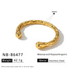 Natural Stone And Rhinestone Stainless Steel Bracelet With 18K Gold Vacuum Plating For Women