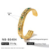 Natural Stone And Rhinestone Stainless Steel Bracelet With 18K Gold Vacuum Plating For Women