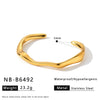 Natural Stone And Rhinestone Stainless Steel Bracelet With 18K Gold Vacuum Plating For Women