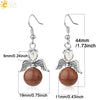 Natural Stone Angel Wing Heart Earrings Minimalist Small Women’s Fashion Jewelry