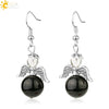 Natural Stone Angel Wing Heart Earrings Minimalist Small Women’s Fashion Jewelry
