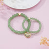 Natural Stone Beaded Bracelet For Women Handmade Sweet Heart And Geometric Pattern Jewelry