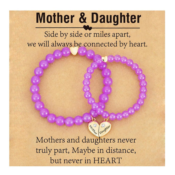 Natural Stone Beaded Bracelet For Women Handmade Sweet Heart And Geometric Pattern Jewelry