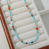 Natural Stone Beaded Necklace Handmade With Blue Pine Lapis Lazuli Red Agate Natural Freshwater Pearls Stainless Steel Geometric Style