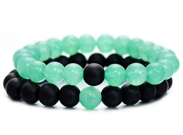 Natural Stone Bracelet Volcanic Tiger Stone White Pine Agate Elastic Thread Beaded Handmade Styling With Letters Numbers Text