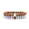 Natural Stone Bracelet Volcanic Tiger Stone White Pine Agate Elastic Thread Beaded Handmade Styling With Letters Numbers Text