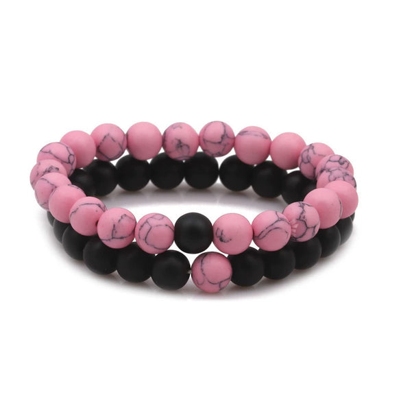 Natural Stone Bracelet Volcanic Tiger Stone White Pine Agate Elastic Thread Beaded Handmade Styling With Letters Numbers Text
