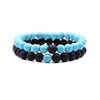 Natural Stone Bracelet Volcanic Tiger Stone White Pine Agate Elastic Thread Beaded Handmade Styling With Letters Numbers Text