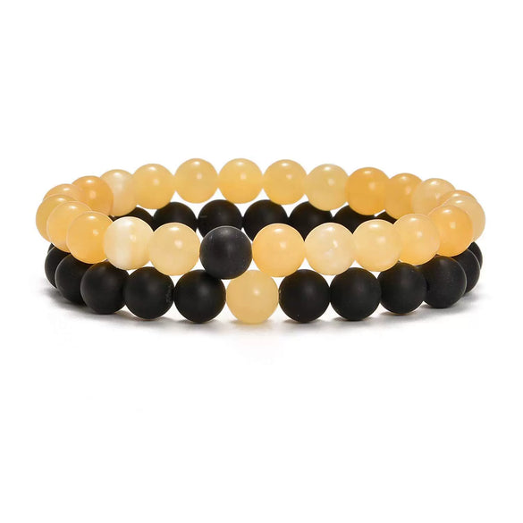 Natural Stone Bracelet Volcanic Tiger Stone White Pine Agate Elastic Thread Beaded Handmade Styling With Letters Numbers Text