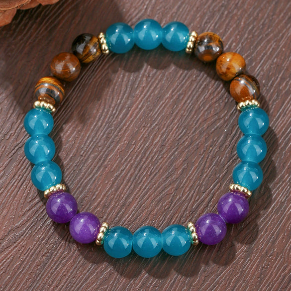 Natural Stone Crystal Handmade Bracelet For Unisex With Agate