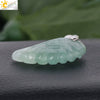 Natural Stone Crystal Pendant Necklace With Hand Cut Green Fluorite Angel Wings On Ball Chain Simple Unisex Fashion Jewelry