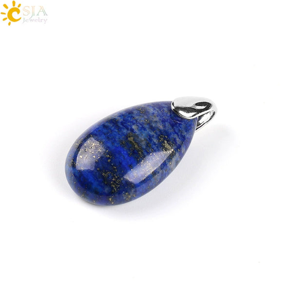 Natural Stone Crystal Teardrop Pendant Necklace With Copper Accessories Ins Style Jewelry Wholesale
