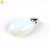 Natural Stone Crystal Teardrop Pendant Necklace With Copper Accessories Ins Style Jewelry Wholesale