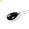Natural Stone Crystal Teardrop Pendant Necklace With Copper Accessories Ins Style Jewelry Wholesale