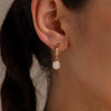 Natural Stone Earrings Copper Geometric Style 24K Real Gold Electroplated