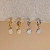 Natural Stone Earrings Copper Geometric Style 24K Real Gold Electroplated