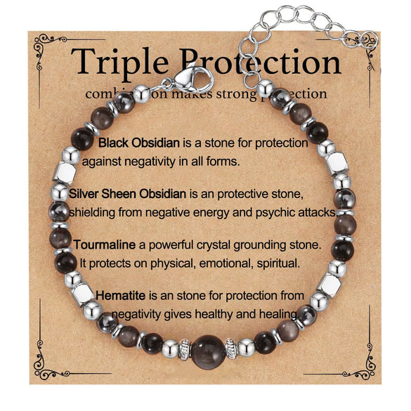 Natural Stone Evil Eye Geometric Bracelet Handmade Fashion Unisex Jewelry With Inlay Detail