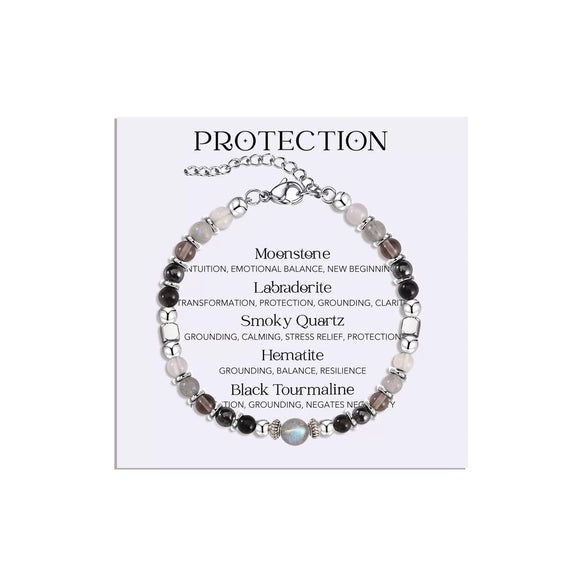 Natural Stone Evil Eye Geometric Bracelet Handmade Fashion Unisex Jewelry With Inlay Detail