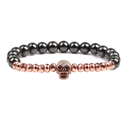 Natural Stone Fashion Skeleton Skull Bracelet  (Alloy + Spacer) Nhyl0155-Alloy-Spacer