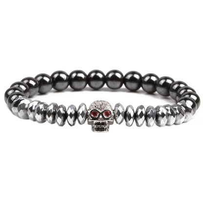 Natural Stone Fashion Skeleton Skull Bracelet  (Alloy + Spacer) Nhyl0155-Alloy-Spacer