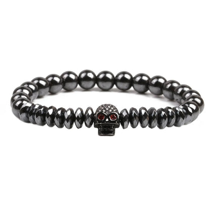 Natural Stone Fashion Skeleton Skull Bracelet  (Alloy + Spacer) Nhyl0155-Alloy-Spacer