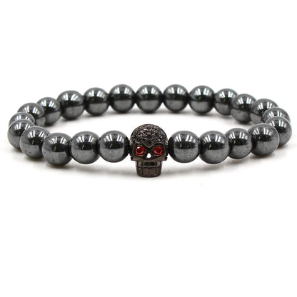 Natural Stone Fashion Skeleton Skull Bracelet  (Alloy + Spacer) Nhyl0155-Alloy-Spacer