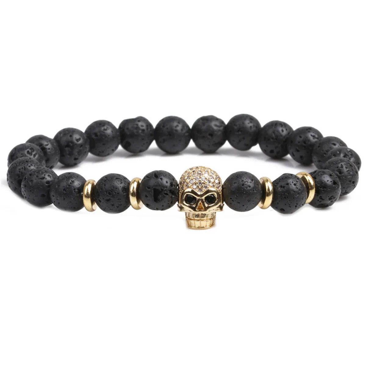 Natural Stone Fashion Skeleton Skull Bracelet  (green Pine Suit) Nhyl0384-green-pine-suit