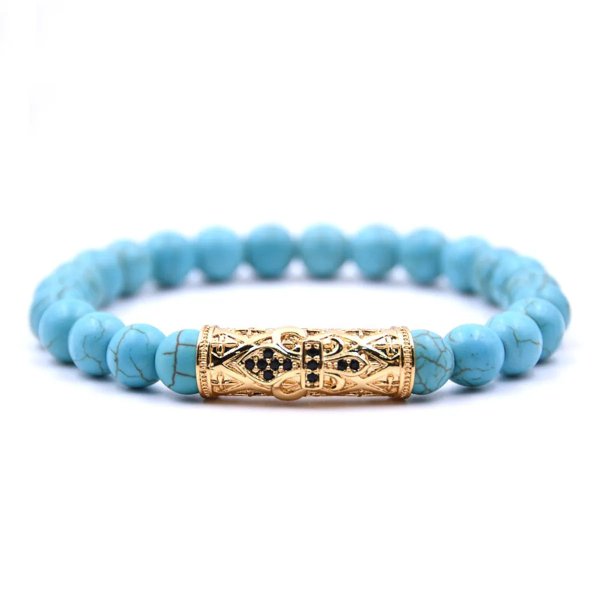 Natural Stone Fashion Skeleton Skull Bracelet  (green Pine Suit) Nhyl0384-green-pine-suit