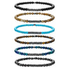 Natural Stone Geometric Pattern Handmade Unisex Beaded Elastic Bracelet