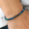 Natural Stone Geometric Pattern Handmade Unisex Beaded Elastic Bracelet