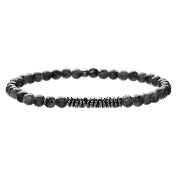 Natural Stone Geometric Pattern Handmade Unisex Beaded Elastic Bracelet