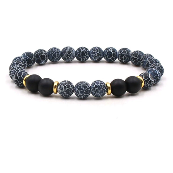 Natural Stone Geometry Beaded Bracelet Unisex Original Design With Tiger Eye And Turquoise Style Accents