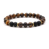 Natural Stone Geometry Beaded Bracelet Unisex Original Design With Tiger Eye And Turquoise Style Accents