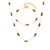 Natural Stone Handmade Beaded Necklace And Bracelet Set Stainless Steel Electroplated Light Luxury Style Women's Jewelry