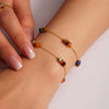 Natural Stone Handmade Beaded Necklace And Bracelet Set Stainless Steel Electroplated Light Luxury Style Women's Jewelry