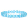 Natural Stone Handmade Fashionable Unisex Bracelet With Crystal Cat's Eye Agate