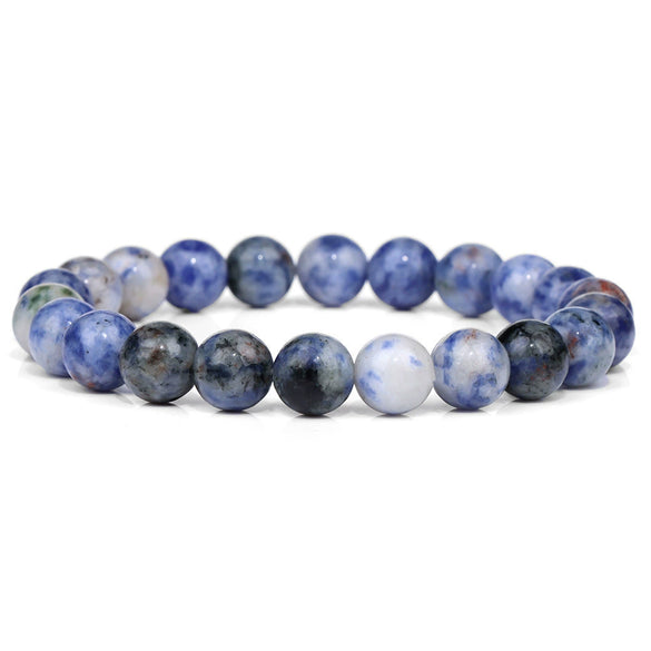 Natural Stone Handmade Fashionable Unisex Bracelet With Crystal Cat's Eye Agate